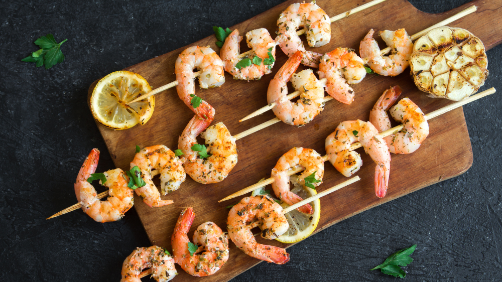 Grilled Lemon Garlic Shrimp Skewers – BEAR GRILL